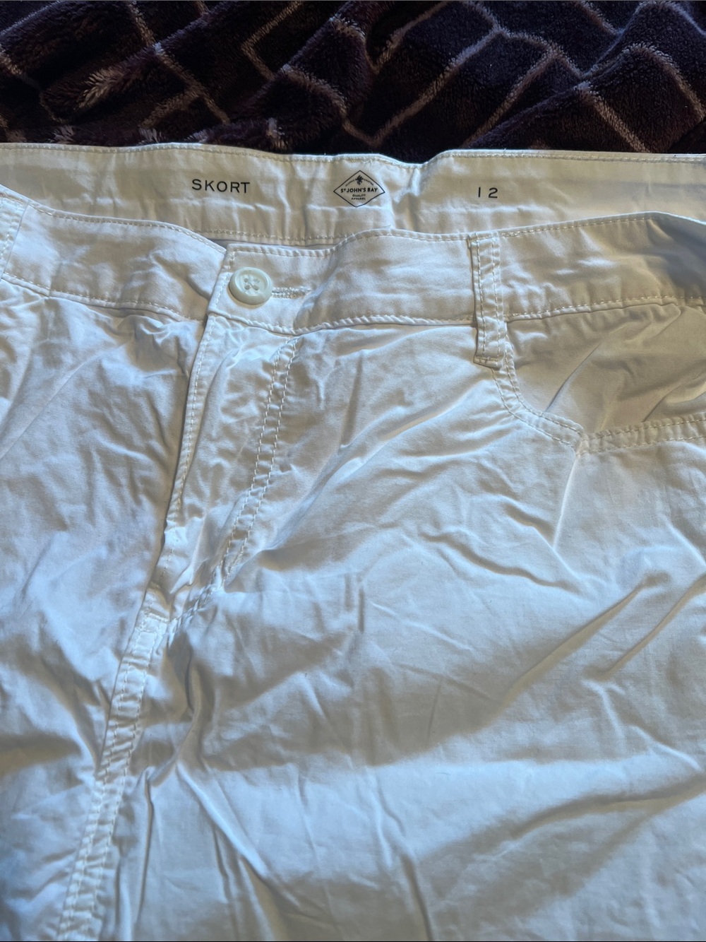 Everyday White Women's Flat Front Skort - Size 12